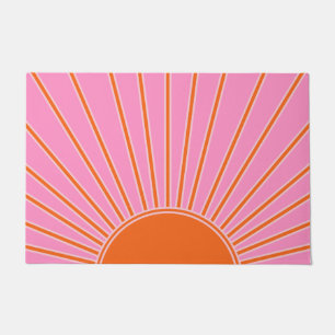 Sonnenaufgang rosa und orange Vintage Boho Sonnens Fußmatte