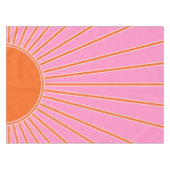Sonnenaufgang rosa und orange Vintage Boho Sonnens Tischdecke (Vorderseite (Horizontal))