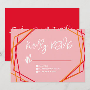 Sonnenaufgang Rot Pink Geometrische Balken RSVP Ho Einladung