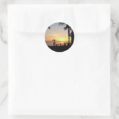Sonnenaufgang Runder Aufkleber (Tasche)