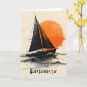 Sonnenaufgang Sailboat Silhouette Vatertag Karte (Gelbe Blume)