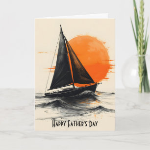 Sonnenaufgang Sailboat Silhouette Vatertag Karte