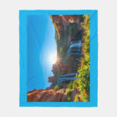 Sonnenaufgang Sandstone Wasserfall Landschaft Fleecedecke (Vorderseite)