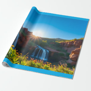 Sonnenaufgang Sandstone Wasserfall Landschaft Geschenkpapier