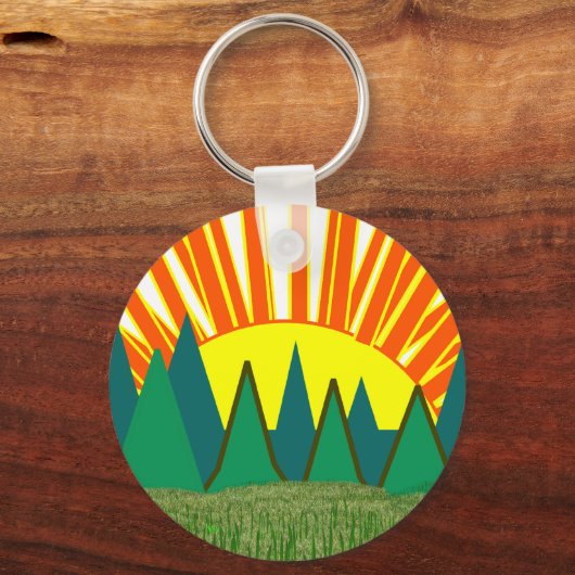 Sonnenaufgang Schlüsselanhänger mit Blue Sky - C.. (Vorderseite)