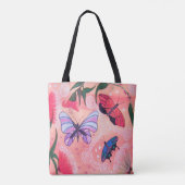 Sonnenaufgang Schmetterlinge Aborigine-Kunst Tasche (Rückseite)