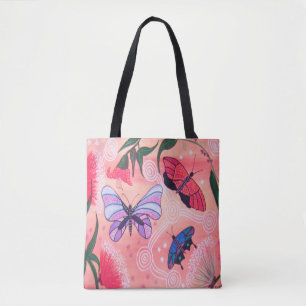 Sonnenaufgang Schmetterlinge Originale Kunst Tasche