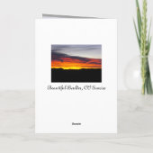 Sonnenaufgang-Schrift - Kundenspezifische Grußkart Karte (Rückseite)