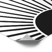 Sonnenaufgang Schwarz-Weiß-Abstrakte Sonnenschein Poster (Ecke)