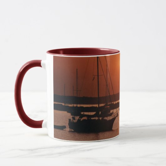 Sonnenaufgang-Segelboot-Tasse Tasse (Links)