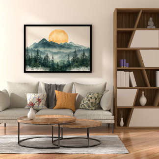 Sonnenaufgang Serenity Zen Minimalistische Wandkun Poster