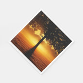 Sonnenaufgang, Silhouette der Bäume, Serviette (Ecke)