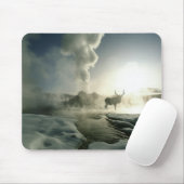 Sonnenaufgang Silhouette Elk am Burg Geyser Mousepad (Mit Mouse)