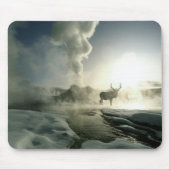 Sonnenaufgang Silhouette Elk am Burg Geyser Mousepad (Vorne)