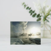 Sonnenaufgang Silhouette Elk am Burg Geyser Postkarte (Stehend Vorderseite)