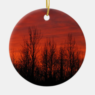 Sonnenaufgang-Silhouette Keramikornament