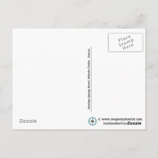 Sonnenaufgang Silouette in Orlando, Florida über d Postkarte (Rückseite)