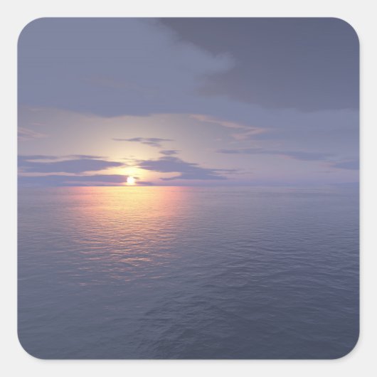 Sonnenaufgang/Sonnenuntergang Quadratischer Aufkleber (Vorderseite)