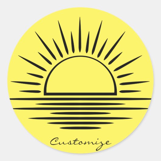 Sonnenaufgang/Sonnenuntergang Reflection Thunder_C Runder Aufkleber (Vorderseite)