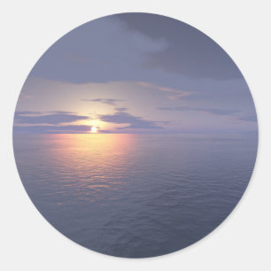 Sonnenaufgang/Sonnenuntergang Runder Aufkleber