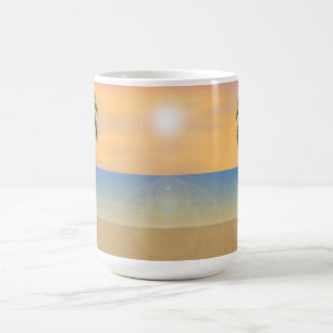 Sonnenaufgang / Sonnenuntergang Strand Szene: Tass Kaffeetasse