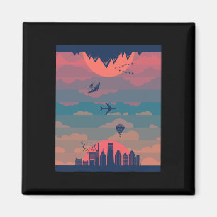 Sonnenaufgang Sonnenuntergang Tag und Nacht Erde 3 Magnet