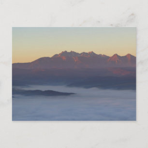 Sonnenaufgang Tatra Aussicht von den Pieniner Berg Postkarte