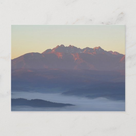 Sonnenaufgang Tatra Postkarte (Vorderseite)