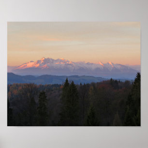 Sonnenaufgang Tatras Blick von Beskids Poster