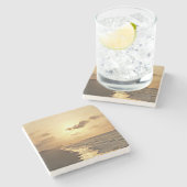 Sonnenaufgang Topsail Steinuntersetzer (Seitenansicht)