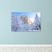 Sonnenaufgang trifft El Capitan durch Schnee Leinwanddruck (Insitu (Holzboden))