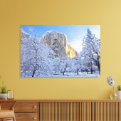 Sonnenaufgang trifft El Capitan durch Schnee Leinwanddruck (Insitu (Wohnzimmer))