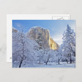 Sonnenaufgang trifft El Capitan durch Schnee Postkarte (Vorne/Hinten)