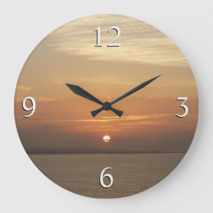 Sonnenaufgang über Aruba II Karibik Seascape Große Wanduhr
