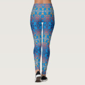 Sonnenaufgang über Blue Sky Royal Damask Leggings (Rückseite)