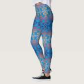 Sonnenaufgang über Blue Sky Royal Damask Leggings (Links)