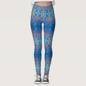 Sonnenaufgang über Blue Sky Royal Damask Leggings (Vorderseite)