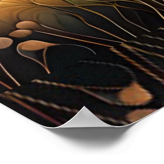 Sonnenaufgang über dem Bergsee als Sets des Mondes Poster (Ecke)