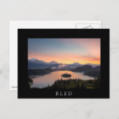 Sonnenaufgang über dem Blauen See Postkarte (Vorne/Hinten)