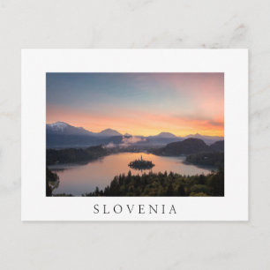 Sonnenaufgang über dem Blauen See - weiße Postkart Postkarte