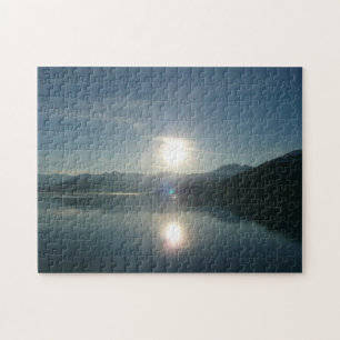 Sonnenaufgang über dem College Fjord Alaska Fotogr Puzzle