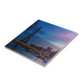 Sonnenaufgang über dem Eiffelturm - Paris, Frankre Fliese (Seite)