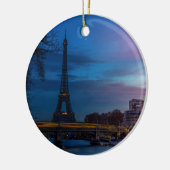 Sonnenaufgang über dem Eiffelturm - Paris, Frankre Keramik Ornament (Links)