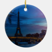 Sonnenaufgang über dem Eiffelturm - Paris, Frankre Keramik Ornament (Hinten)