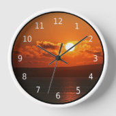Sonnenaufgang über dem Meer in Cornwall, schwarze Uhr (Vorderseite)