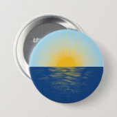 Sonnenaufgang über dem Ozean Neubeginn Button (Vorne & Hinten)
