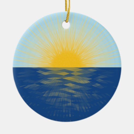 Sonnenaufgang über dem Ozean Neubeginn Keramik Ornament (Vorne)