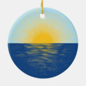 Sonnenaufgang über dem Ozean Neubeginn Keramik Ornament (Hinten)