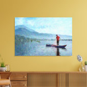 Sonnenaufgang über dem See Leinwanddruck (Insitu (Wohnzimmer))