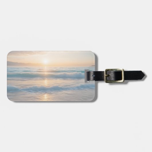 Sonnenaufgang über dem Strand Gepäckanhänger (Vorderseite horizontal)